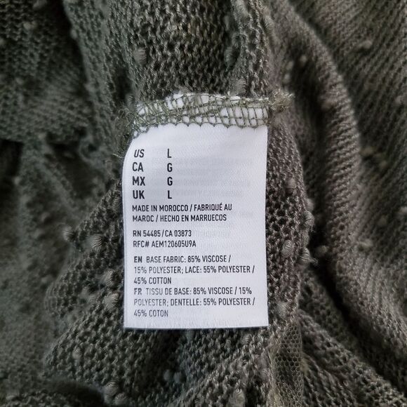 American Eagle Lightweight Sweater Olive Green Size Large - Picture 8 of 8